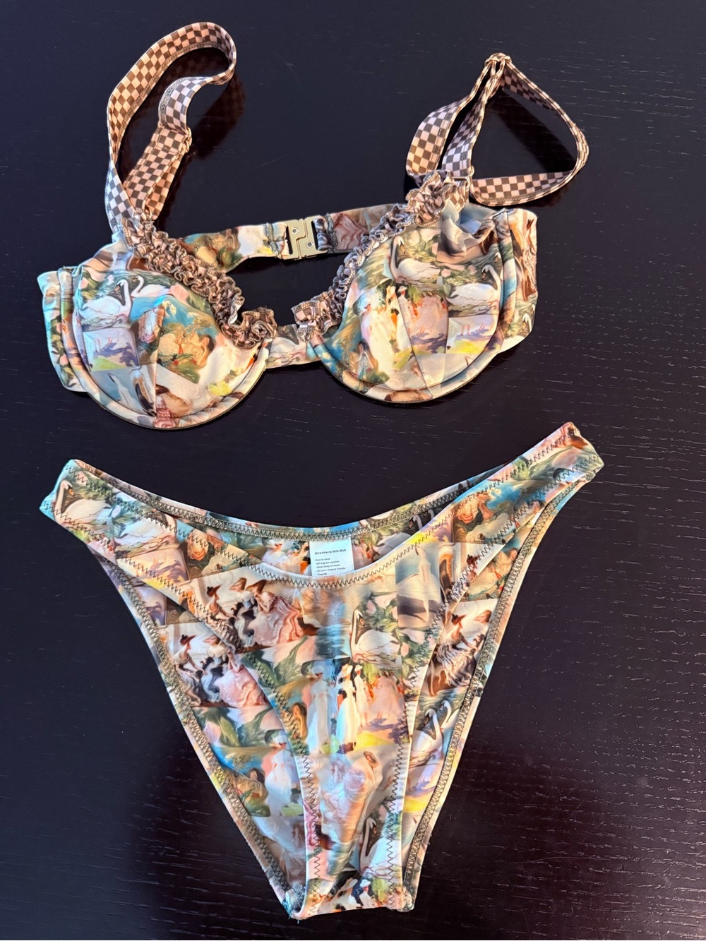 Patterned Two-Piece Bikini Set in Pastel Multicolor